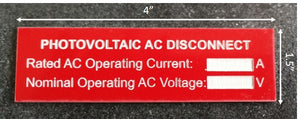 AC Disconnect Label