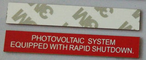 Rapid Shutdown Label