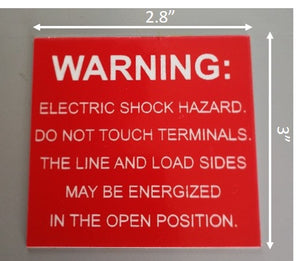 Electric Shock Warning Label