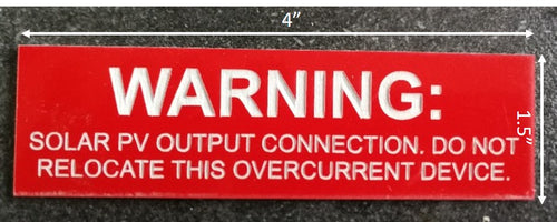 Inverter Output Warning Label