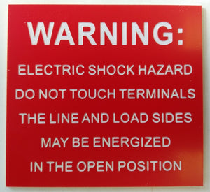 Electric Shock Warning Label